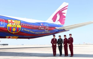 Qatar Airways features FC Barcelona livery on Boeing 777 04