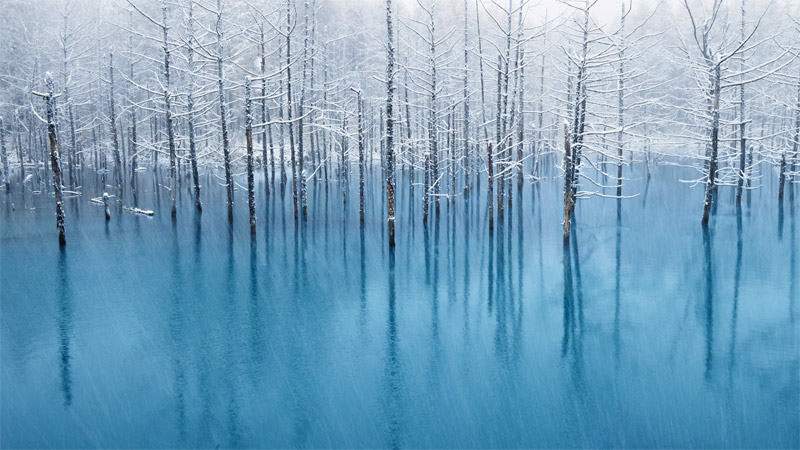 Blue Pond บ่อน้ำสีฟ้าสดใส ที่เที่ยวญี่ปุ่น