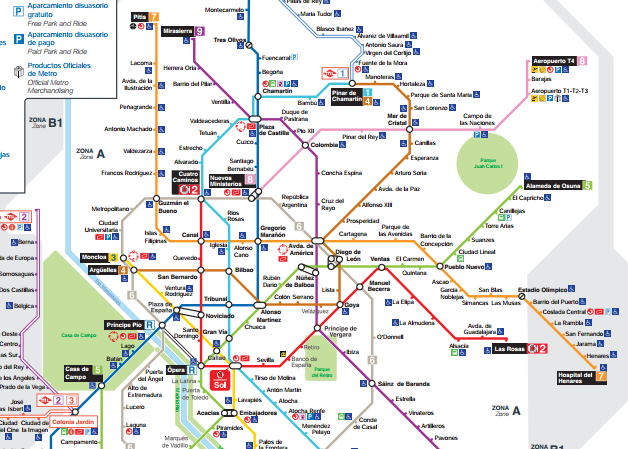 madrid spain เที่ยวมาดริด เที่ยวสเปน map แผนที่ รถไฟฟ้าใต้ดิน metro