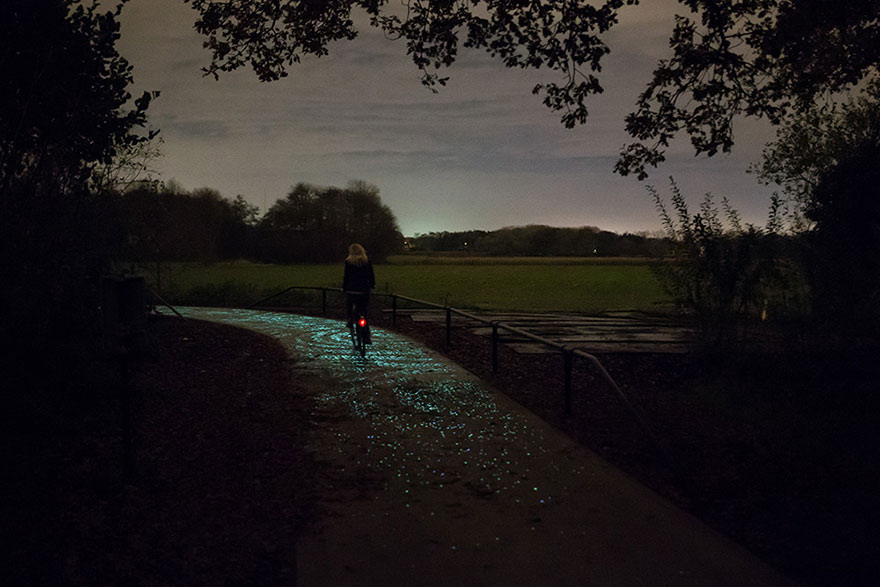 glowing bike path