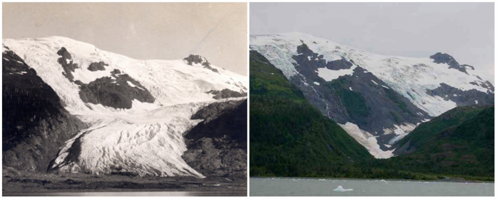 Toboggan Glacier, Alaska. June, 1909 — September, 2000.