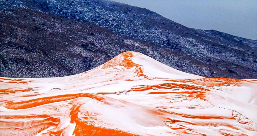 หิมะตกที่ทะเลทรายซาฮารา สถานที่แห้งแล้งที่สุดของโลก ครั้งแรกในรอบ 37 ปี